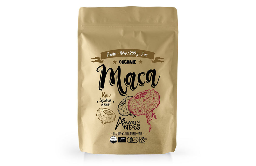 Raw Maca Powder 200 g, USDA, EU, JAS and Kosher organic