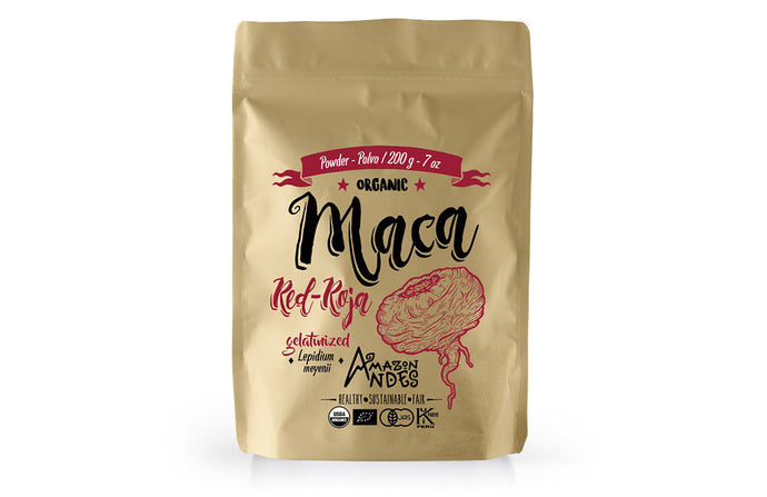 Red Maca Powder 200 g, EU, USDA, JAS and kosher organic