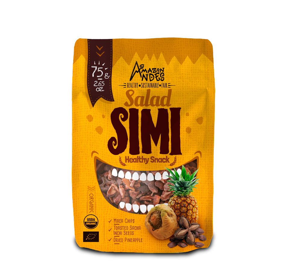 Salad Simi Snack 75 g (Maca chips, dried pineapple and roasted sacha inchi nuts with maras salt )