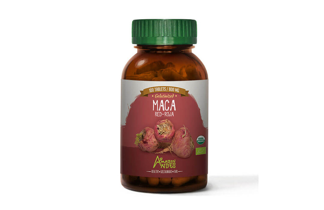 Red Maca Tablets (100 x 800 mg) USDA NOP and EU organic